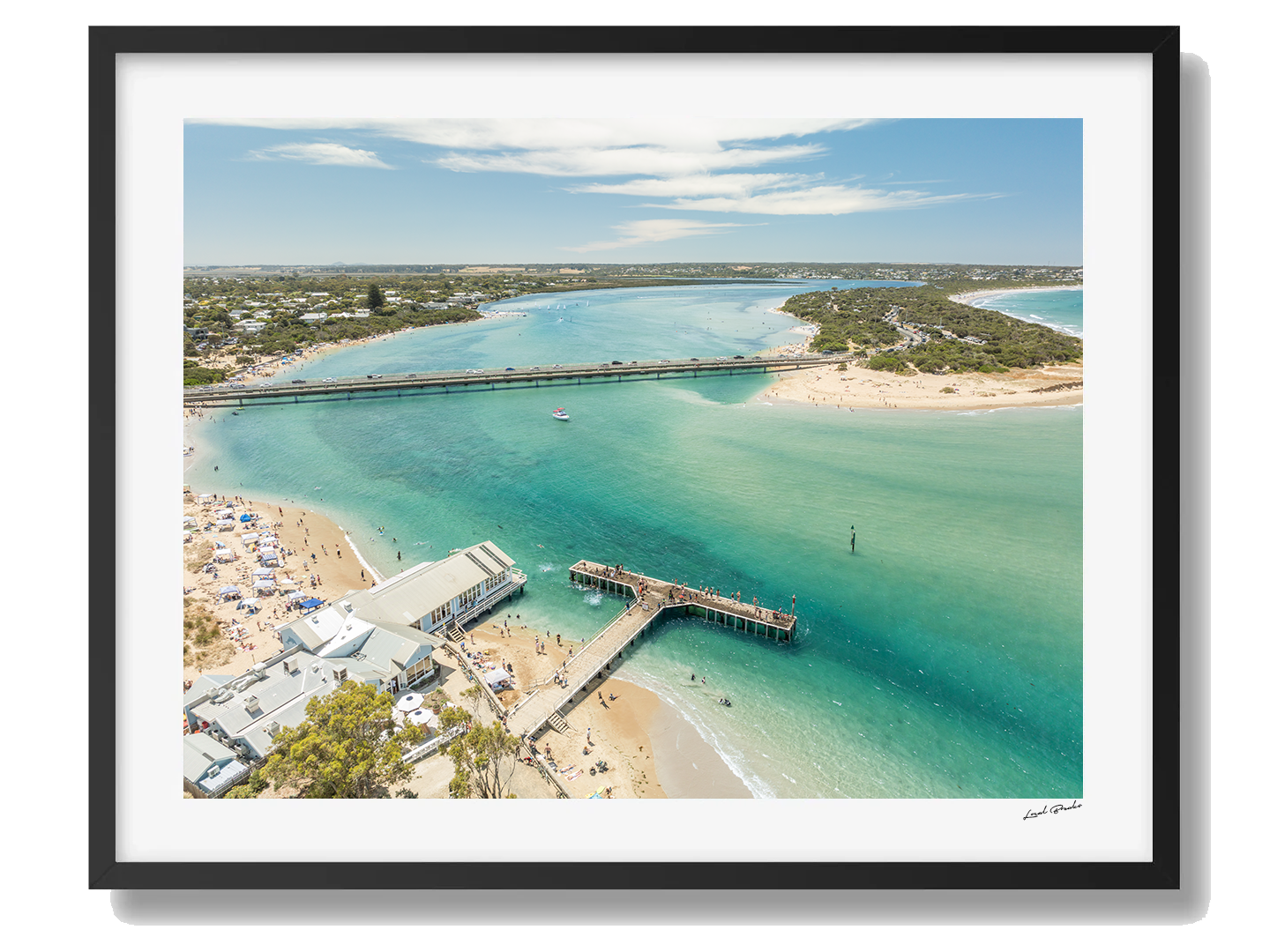 Barwon Heads Art Print II Framed Black