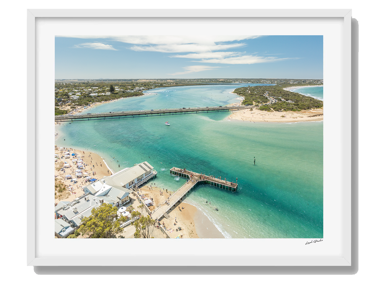 Barwon Heads Art Print II Framed White