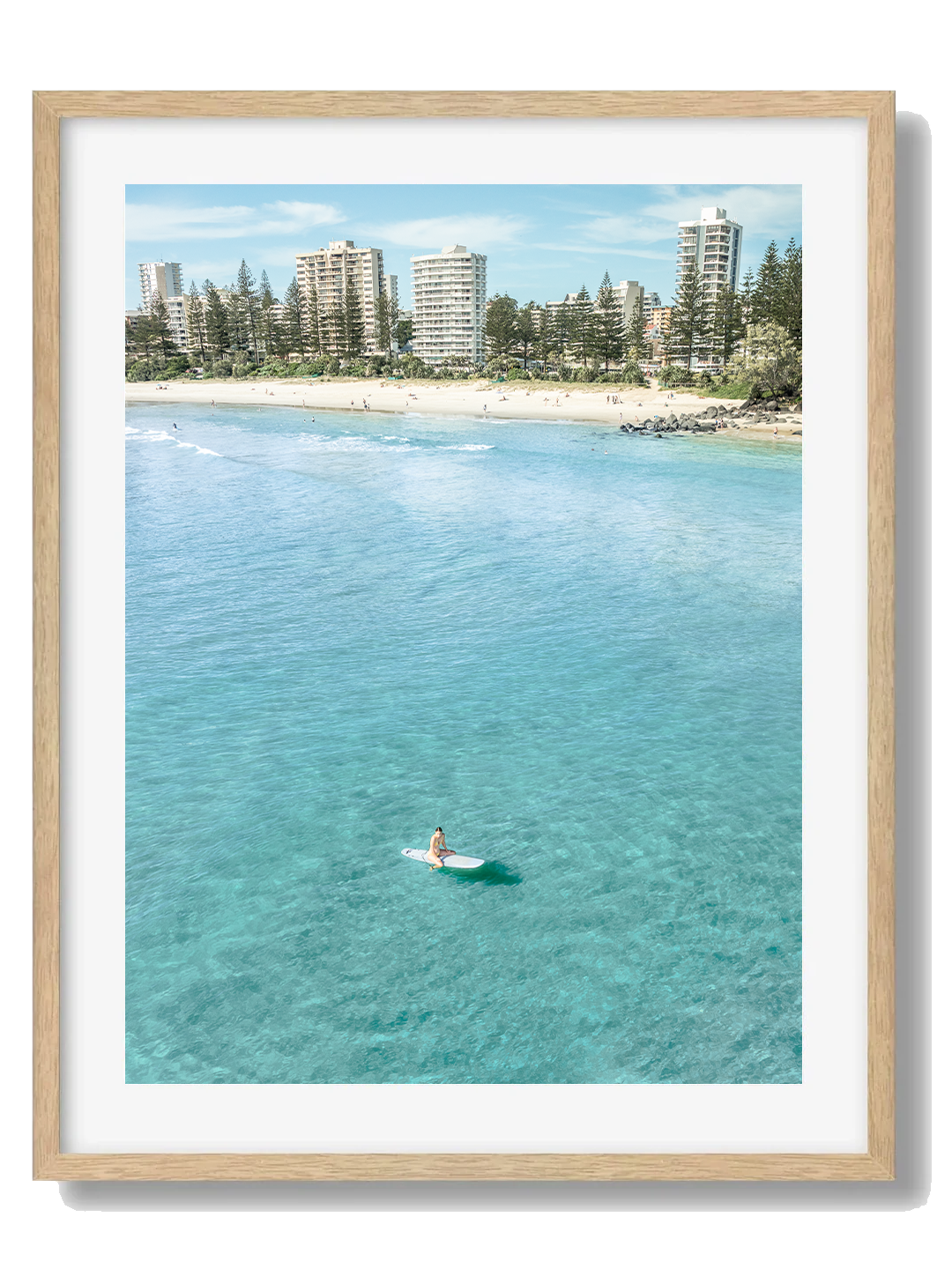 Coolangatta Art Print II Framed Oak