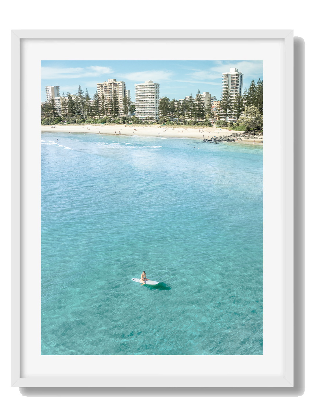 Coolangatta Art Print II Framed White