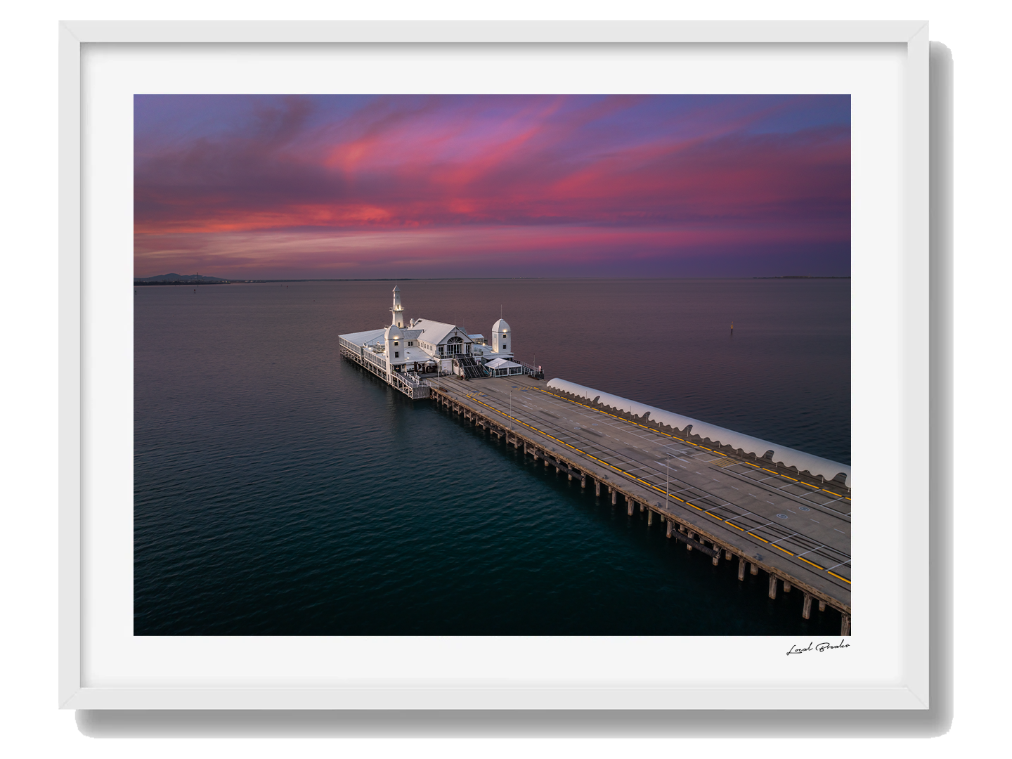 Geelong Art Print IV Framed White