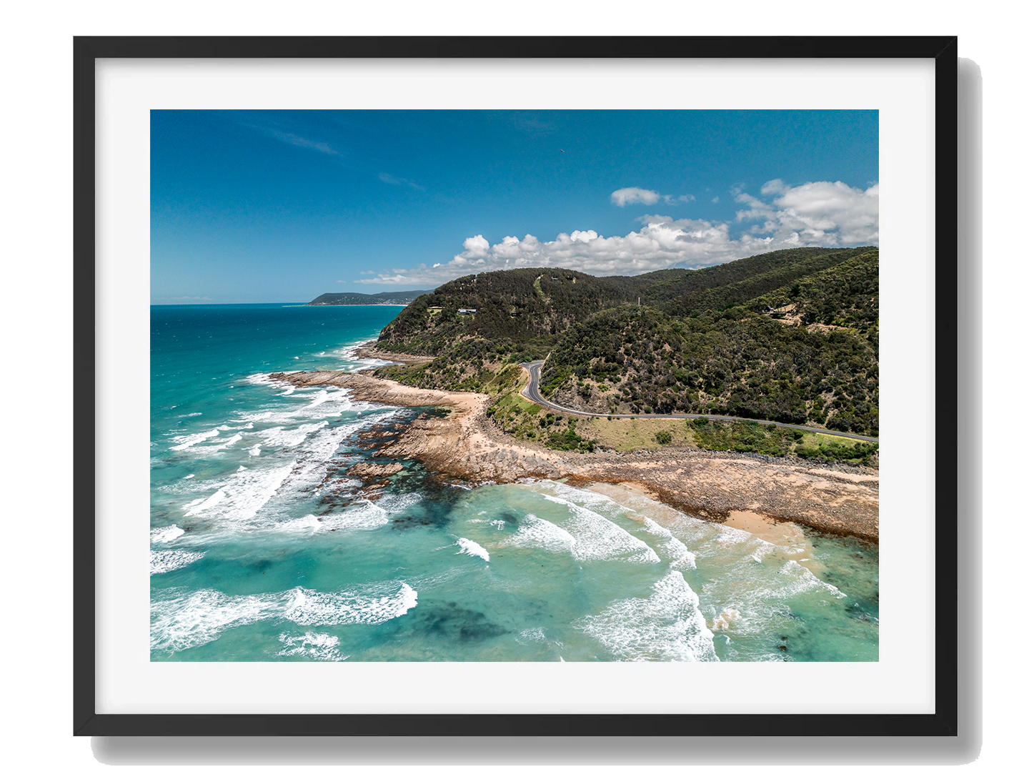 Great Ocean Road Framed Black Art Print II