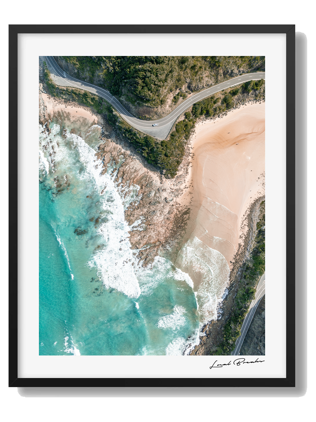 Great Ocean Road Framed Black Art Print IV