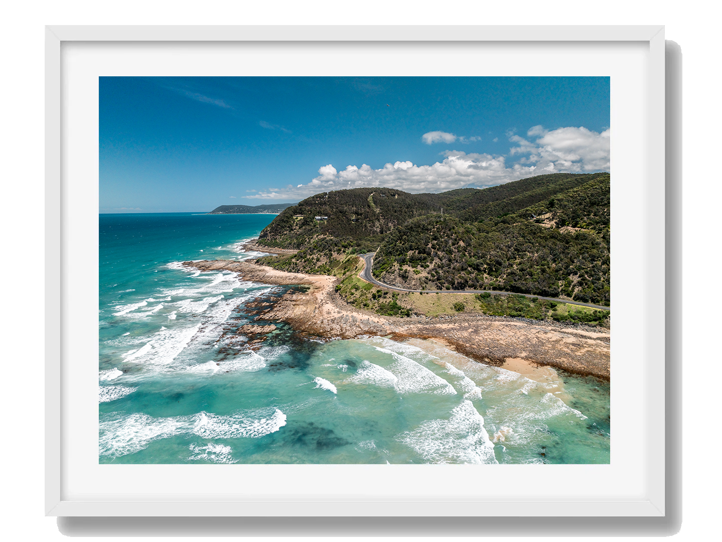 Great Ocean Road Framed White Art Print II