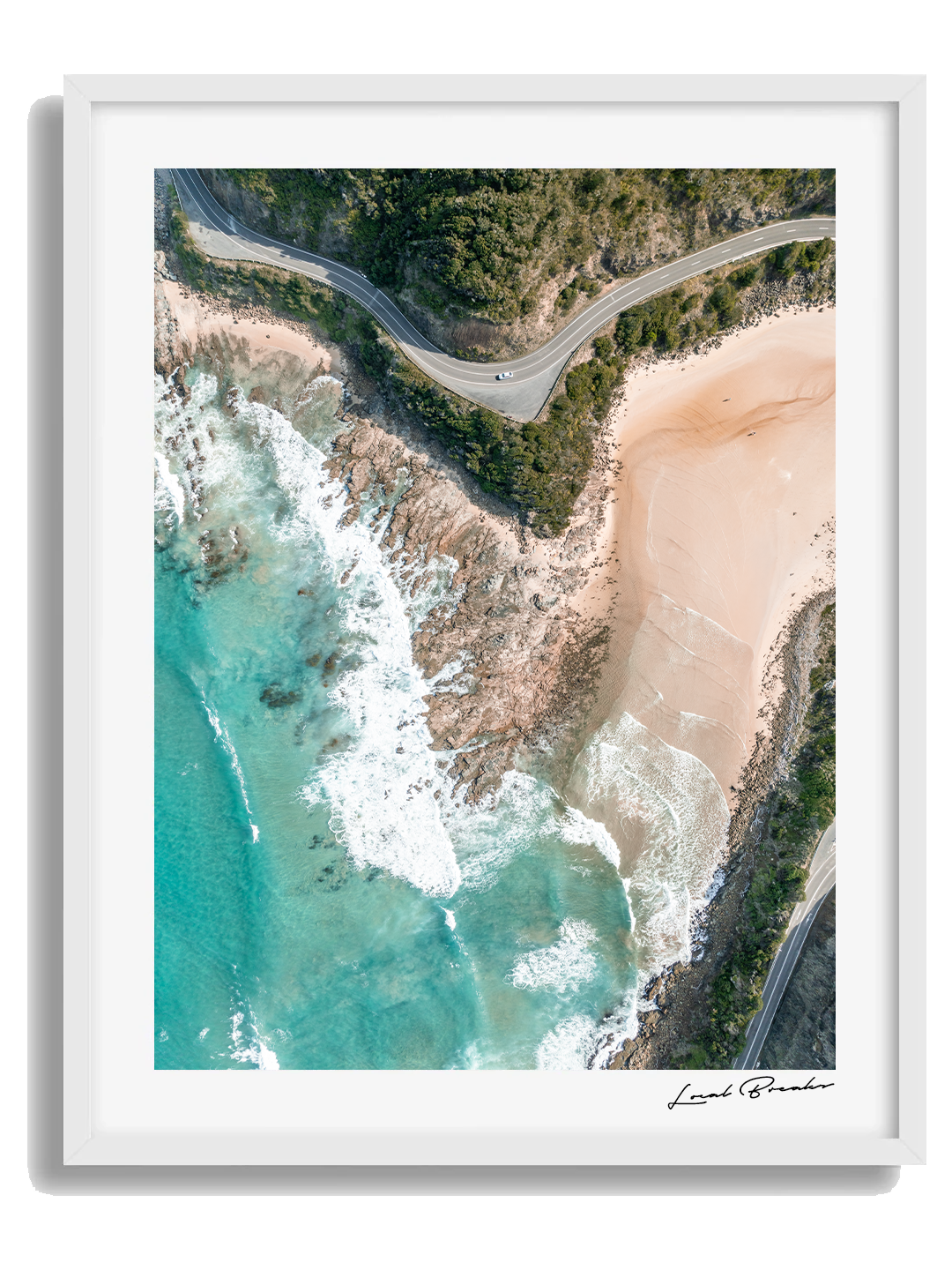 Great Ocean Road Framed White Art Print IV