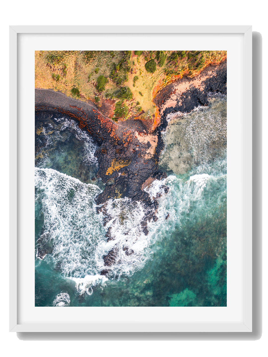 Phillip Island White Framed Art Print I