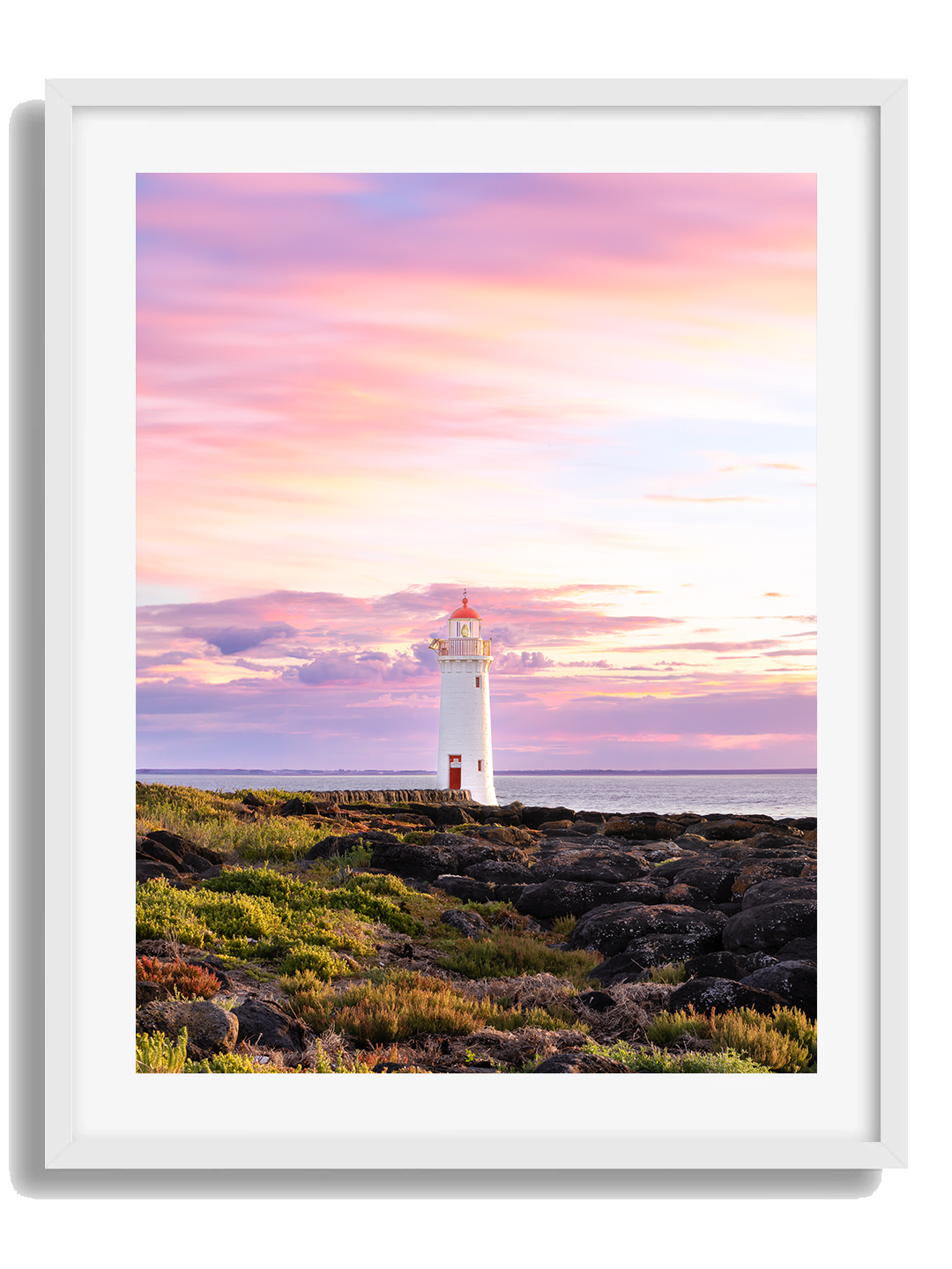 Port Fairy Framed White Art Print I