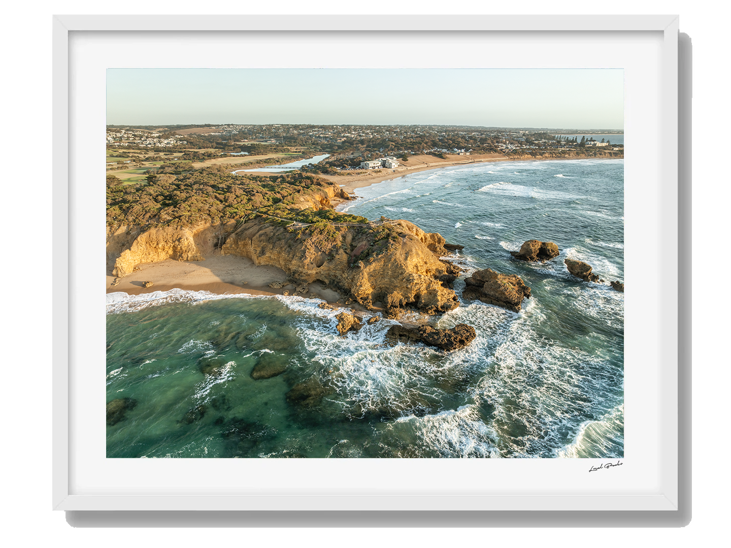 Torquay Art Print VIII Framed White