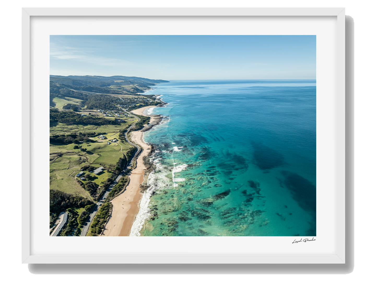 Apollo Bay White Framed Art Print I 