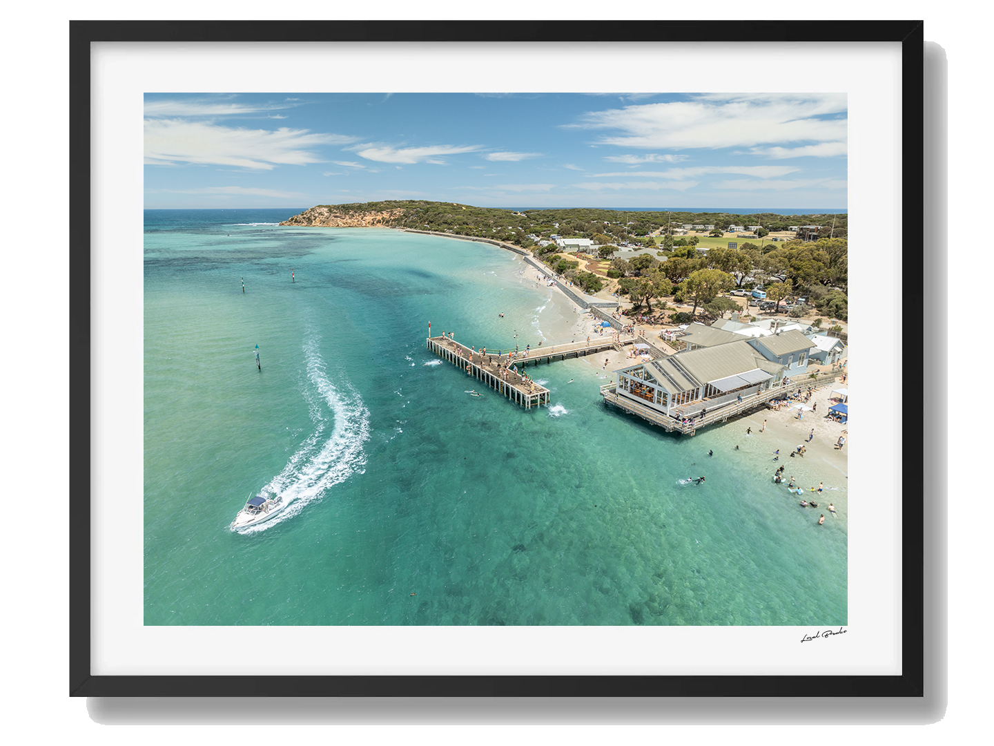 Barwon Heads Framed Black Art Print III 