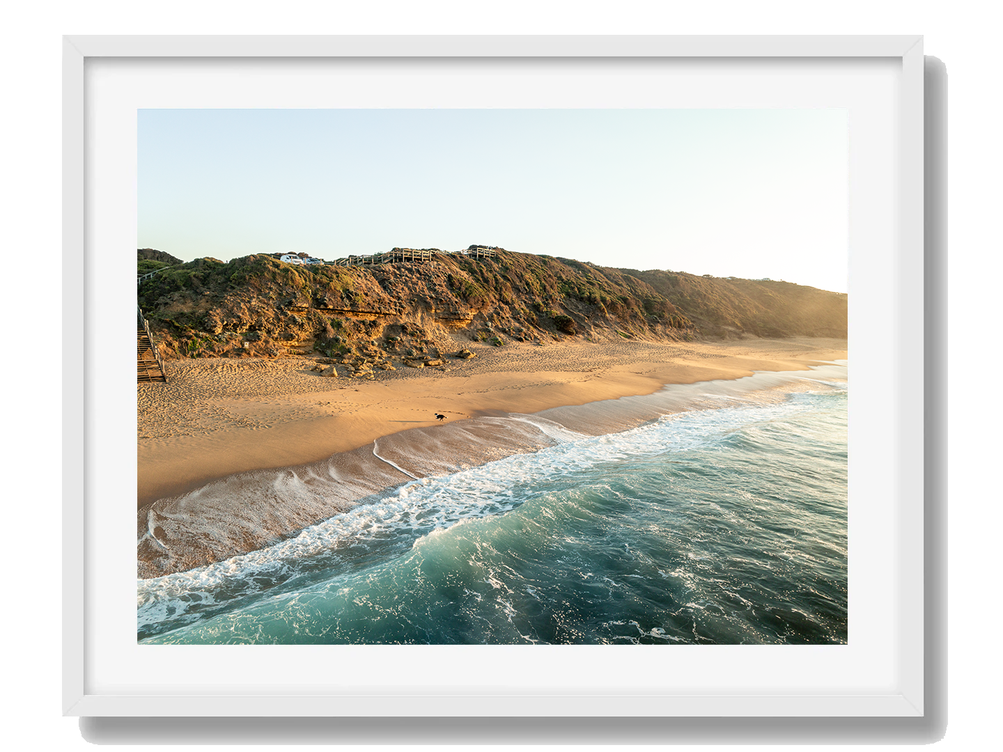 Bells Beach White Framed Art Print I