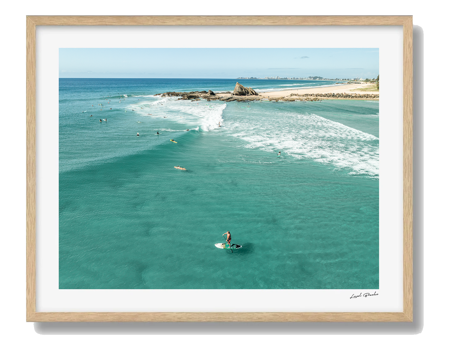 Currumbin Art Print IV Framed Oak