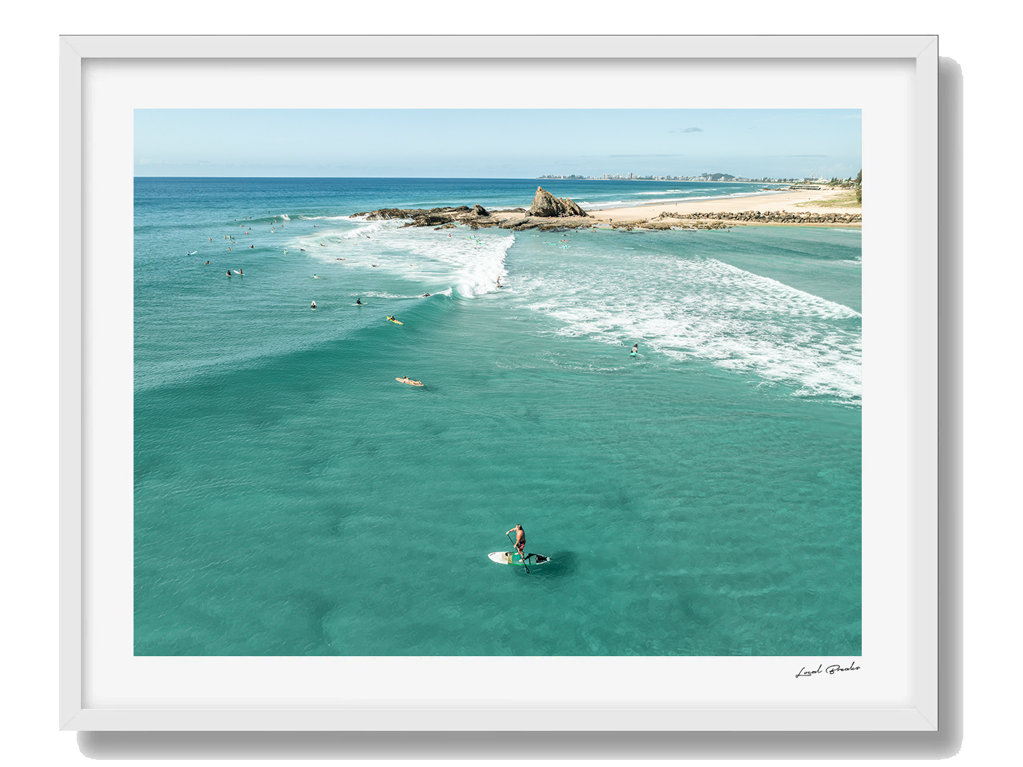 Currumbin Art Print IV Framed White