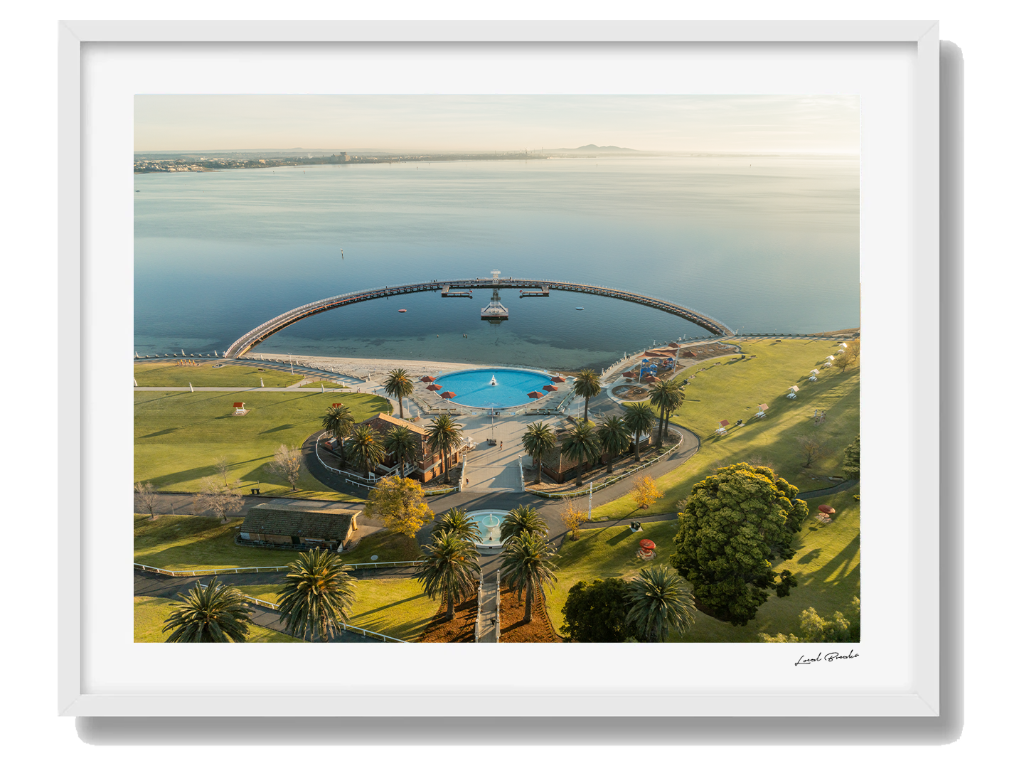 Geelong Art Print VI Framed White