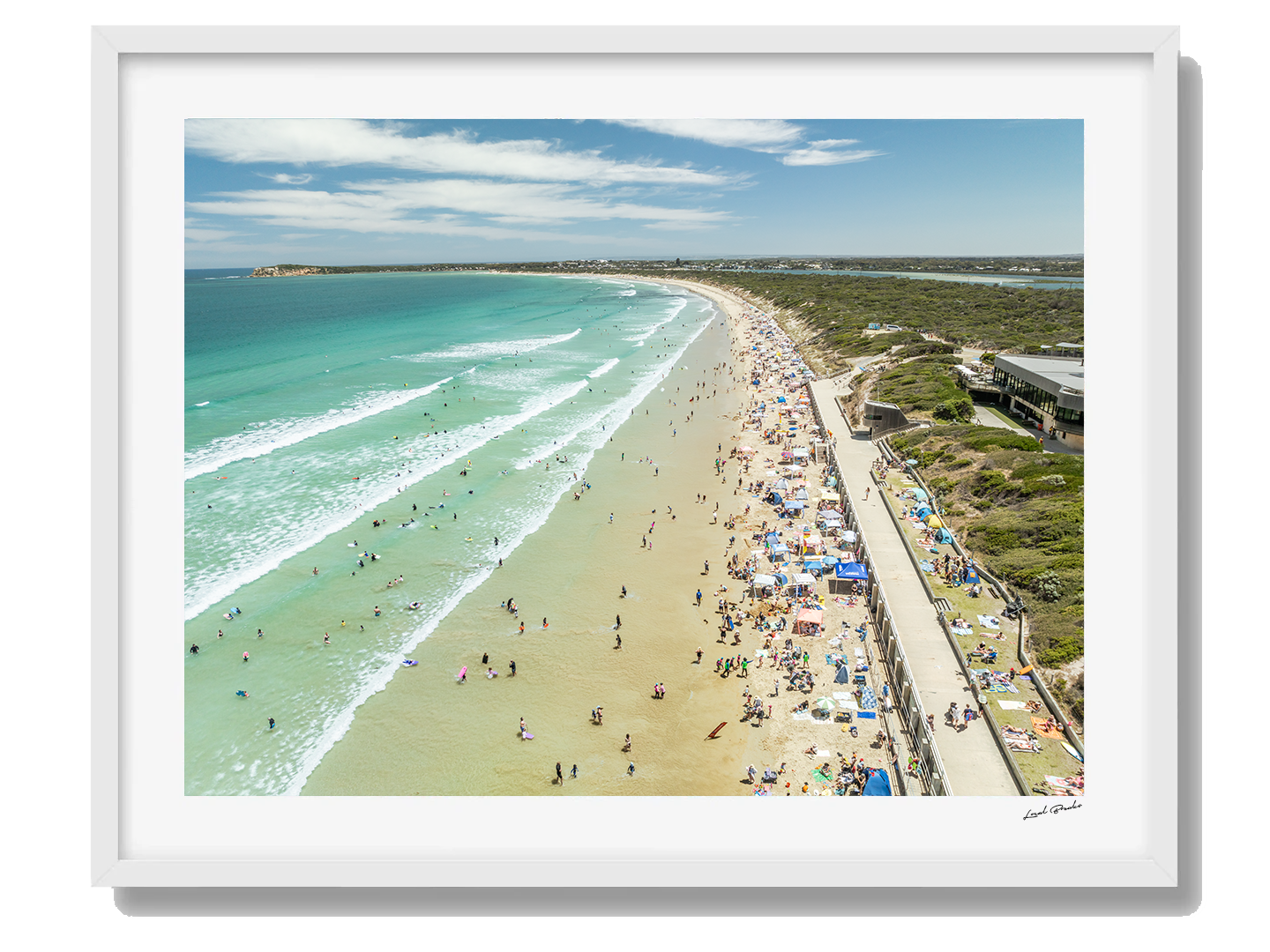 Ocean Grove Art Print I Framed White