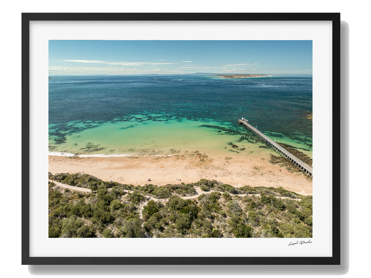 Point Lonsdale Art Print VI Framed Black
