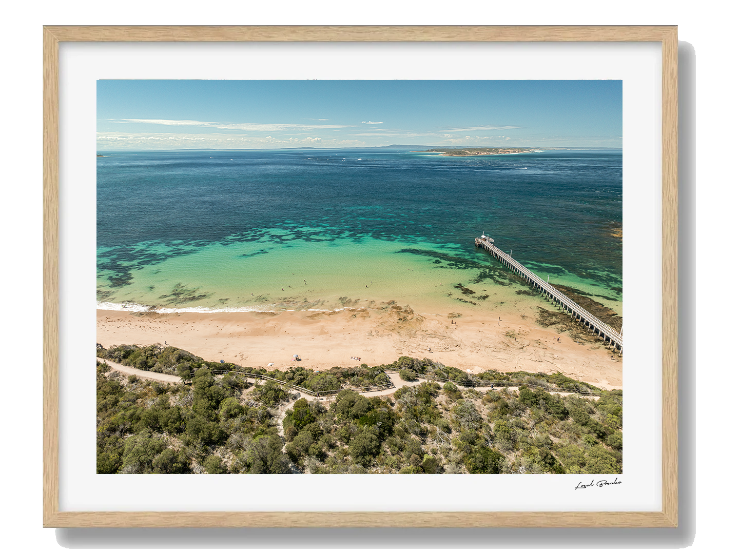 Point Lonsdale Art Print VI Framed Oak