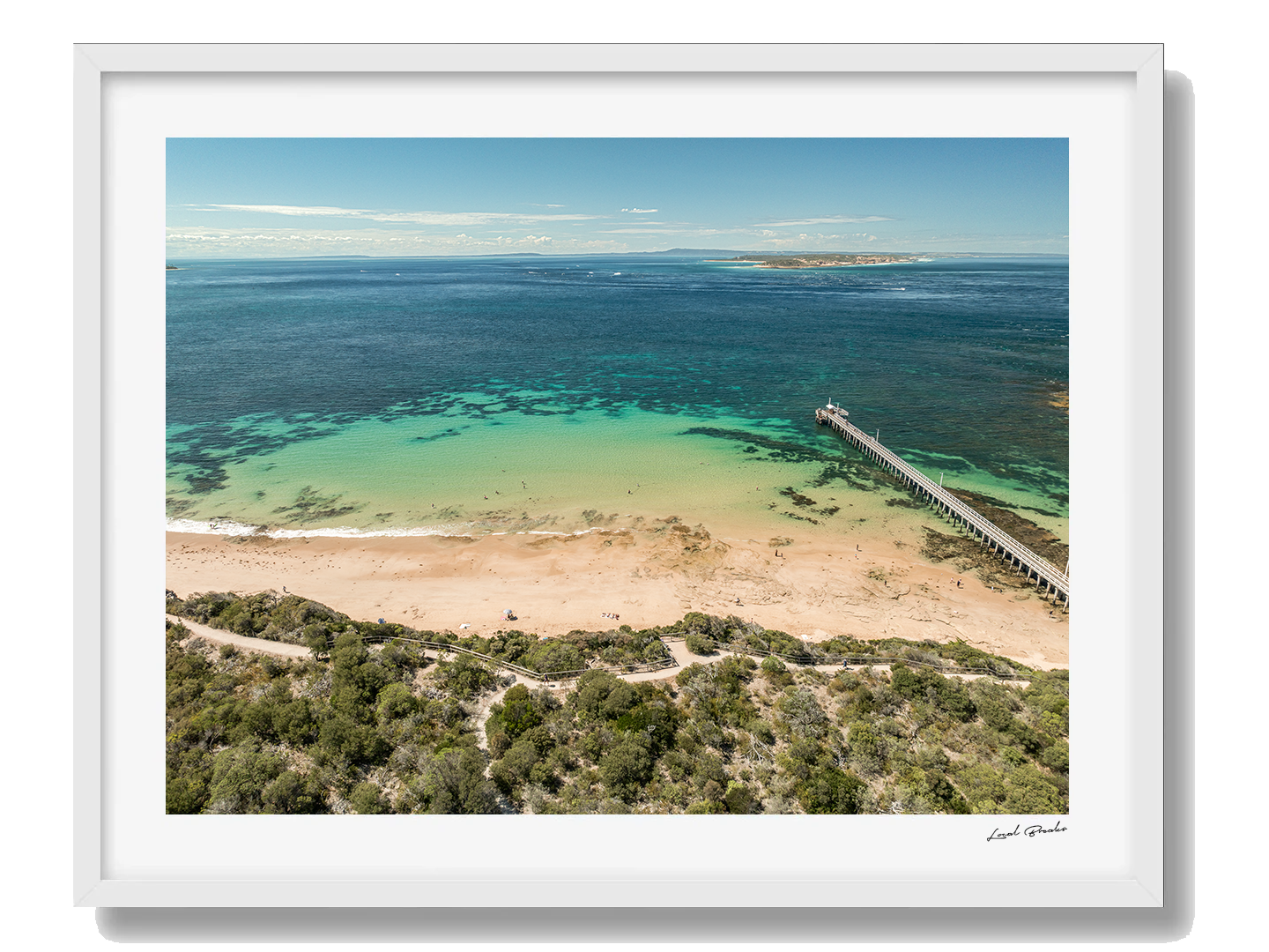 Point Lonsdale Art Print VI Framed White