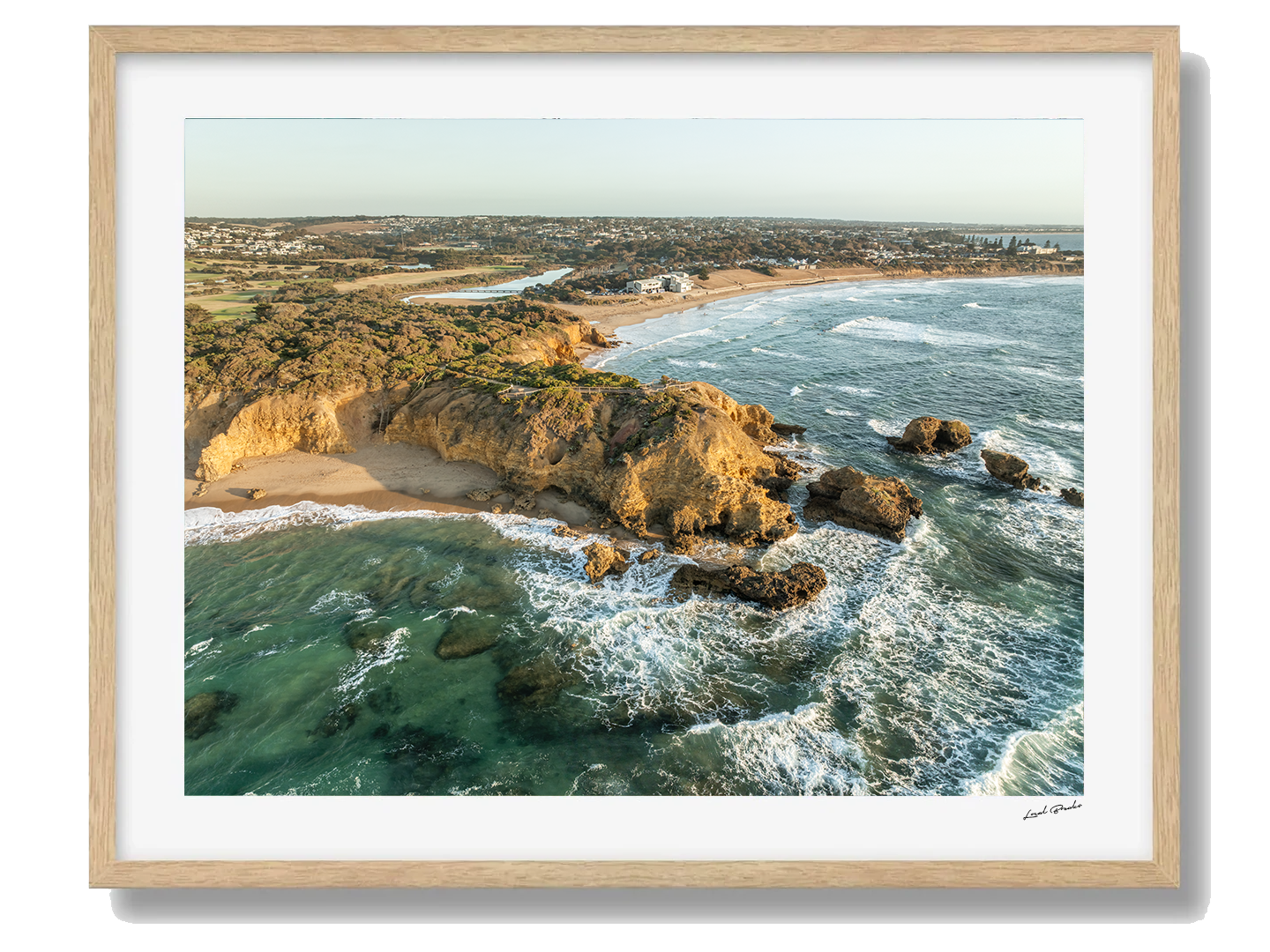 Torquay Art Print VIII Framed Oak